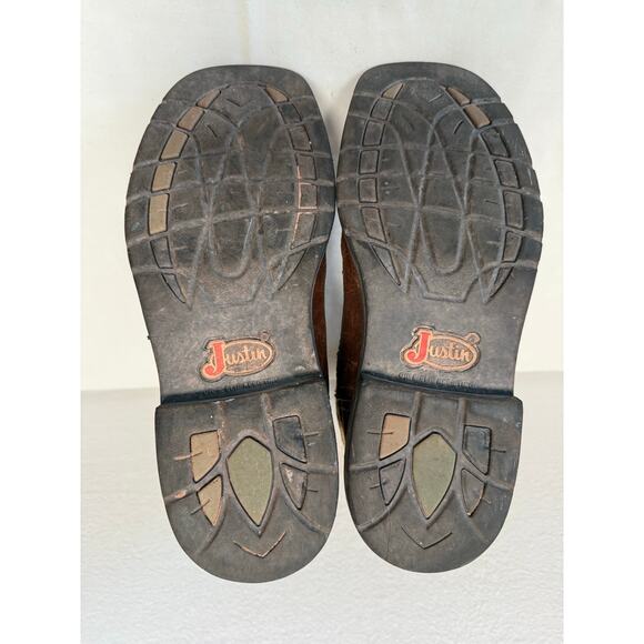 Justin Men's Driller Western Steel Toe Work Boots, Size 8.5 - Picture 7 of 8